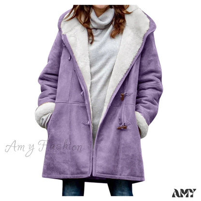 Amy Fashion - Thicken Fleece Lined Hooded Coat