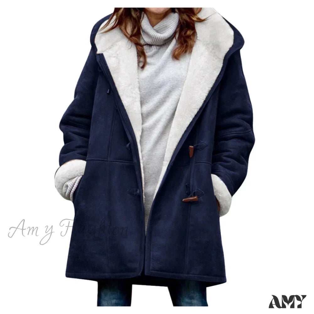 Amy Fashion - Thicken Fleece Lined Hooded Coat