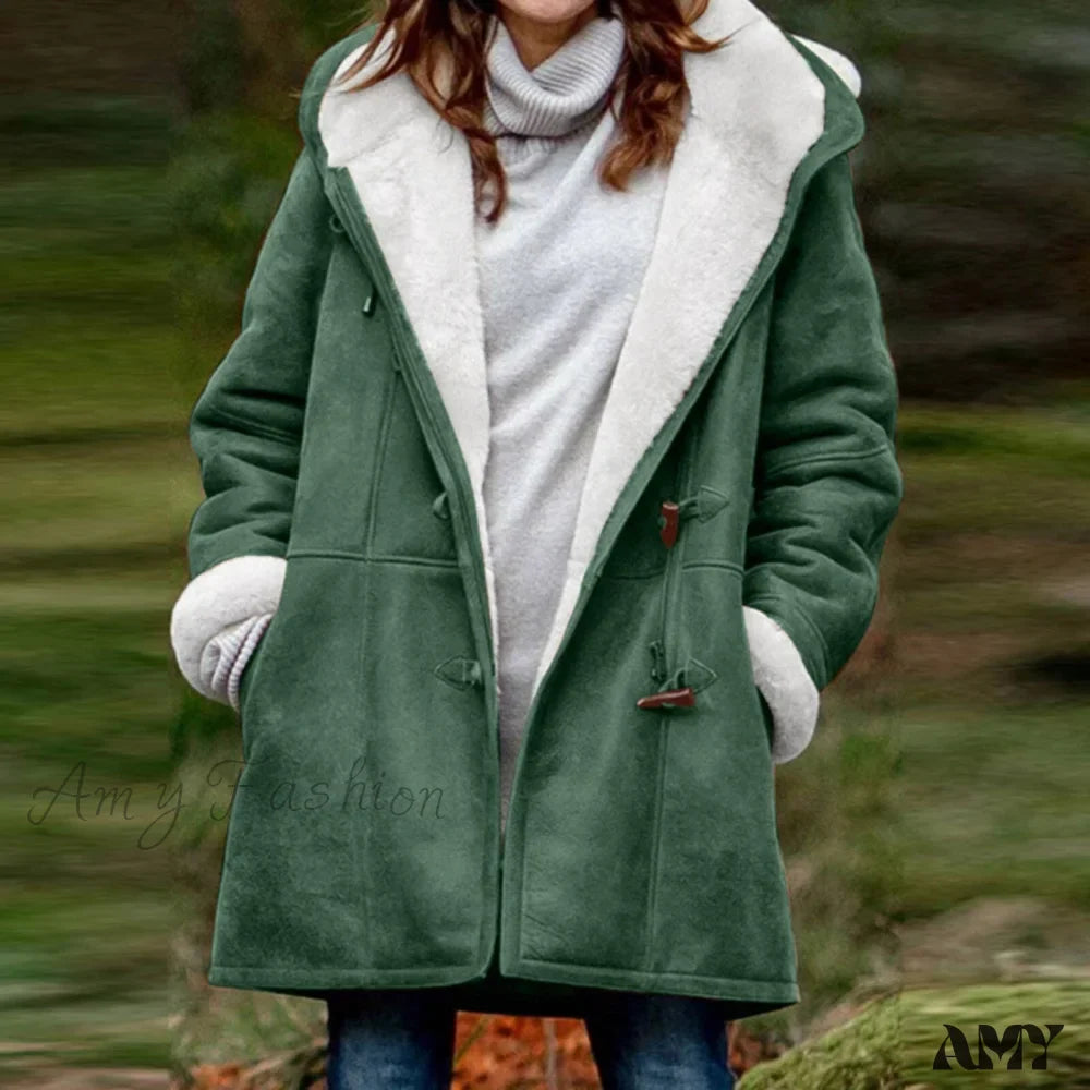 Amy Fashion - Thicken Fleece Lined Hooded Coat