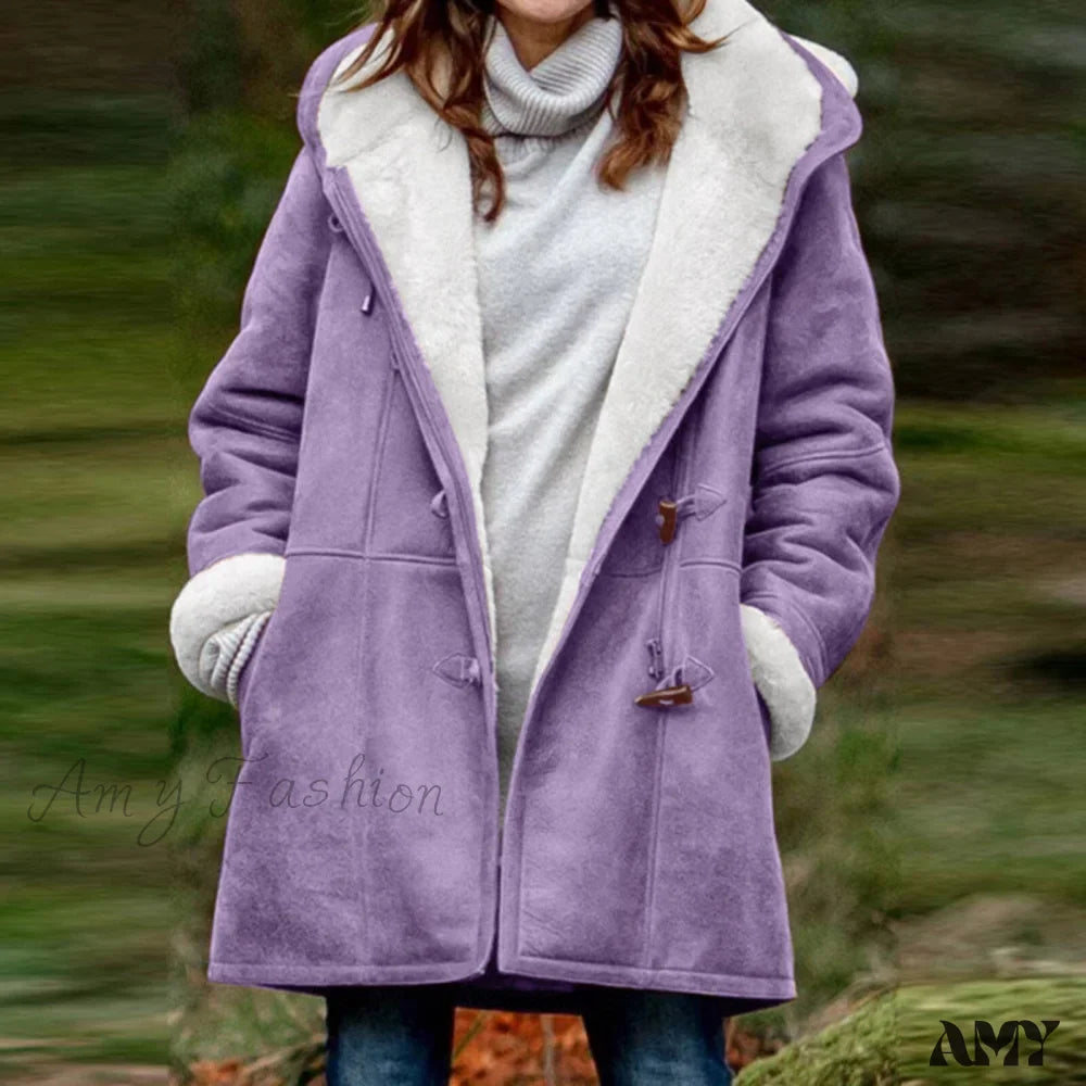 Amy Fashion - Thicken Fleece Lined Hooded Coat