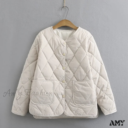 Amy Fashion - Thin Slim Casual V-Neck Coats