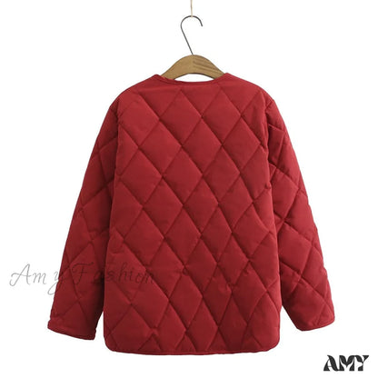 Amy Fashion - Thin Slim Casual V-Neck Coats