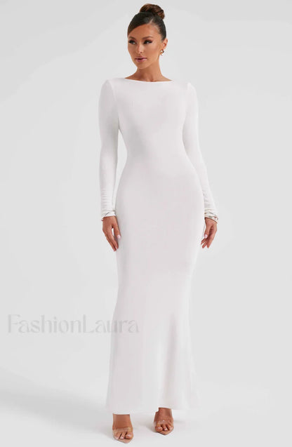 Anastassia Maxi Graceful Dress - Ivory