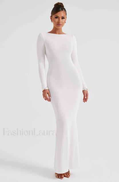 Anastassia Maxi Graceful Dress - Ivory