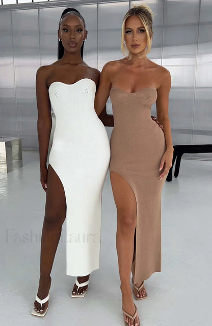 Angela Maxi Graceful Dress - White