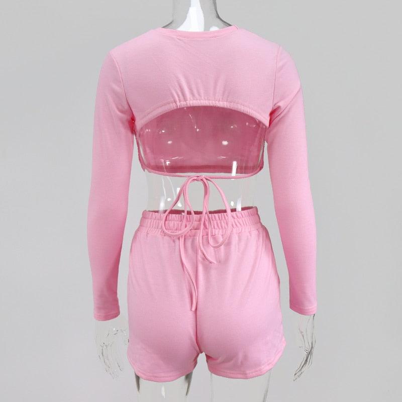 KittenAlarm - Angie Backless Crop Top & Mini Shorts Set