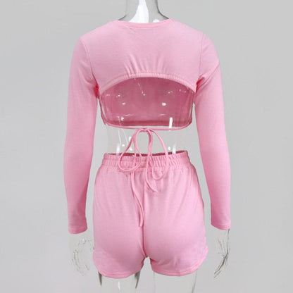 KittenAlarm - Angie Backless Crop Top & Mini Shorts Set