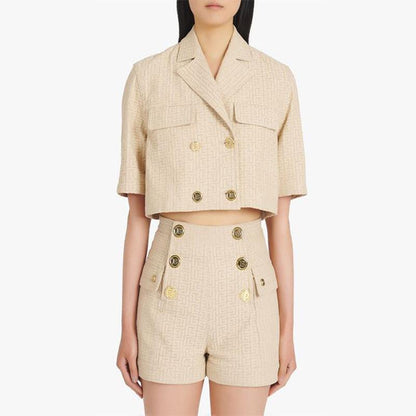 KittenAlarm - Annis Crop Top blazer & Mini Shorts Set