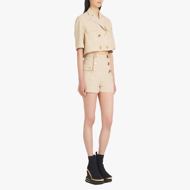 KittenAlarm - Annis Crop Top blazer & Mini Shorts Set