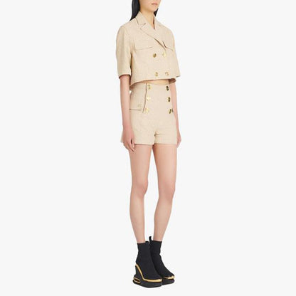 KittenAlarm - Annis Crop Top blazer & Mini Shorts Set
