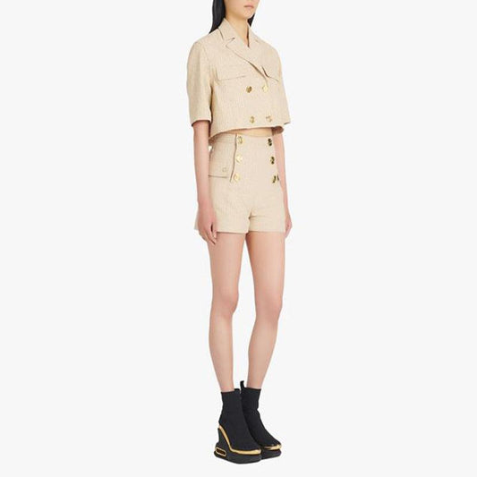 KittenAlarm - Annis Crop Top blazer & Mini Shorts Set