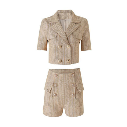 KittenAlarm - Annis Crop Top blazer & Mini Shorts Set