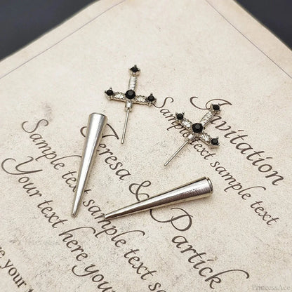 Antique Dim Gothic Blade Stiletto Earring