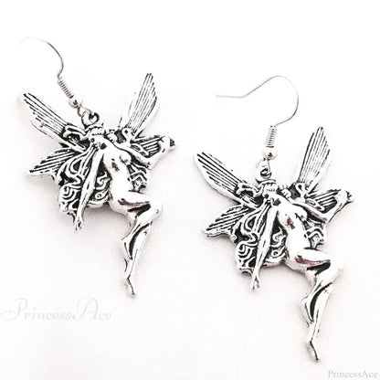 Antique Fairy Wings Grunge Dangling Earring