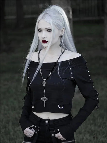 Antique Rebel Gothic Ebony Short Hoodie