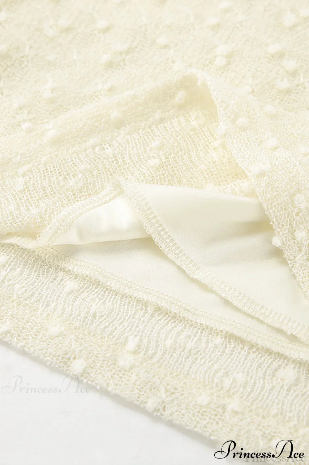 Apricot Off Shoulder Lace Knit Long Sleeve Tee