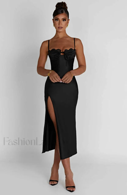 Ardelle Midi Graceful Dress - Black