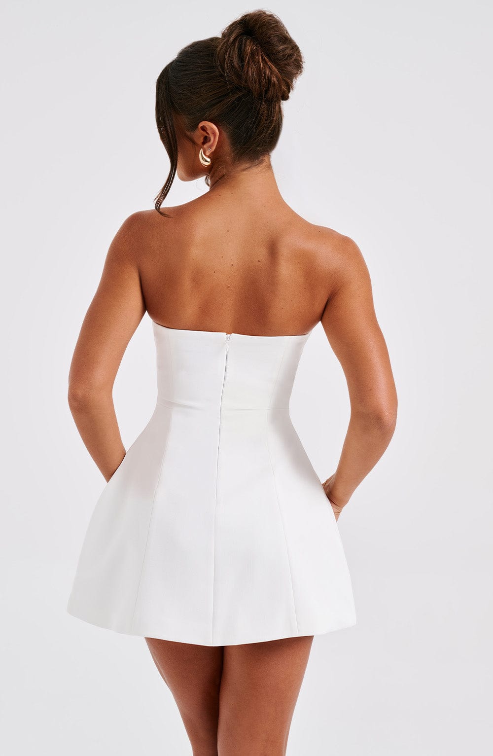 Strapless Princess Seam Structured Fit and Flare Bandeau Mini Dress