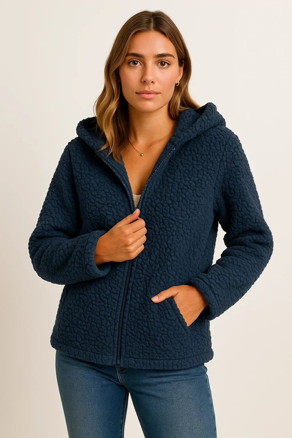 Maison Teddy Fleece Jacket | Hooded Zip-Up Design