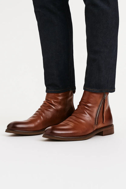 Men’s Chelsea Boots | Side Zip Leather Ankle Boot