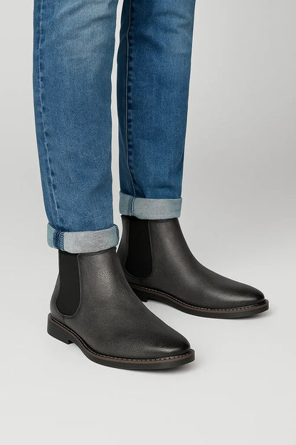 Men’s Chelsea Boots | Retro Slip-On | Synthetic Leather