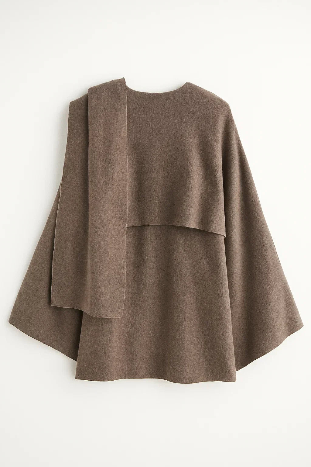 Asymmetric Draped Wool Coat | Scarf Collar Design