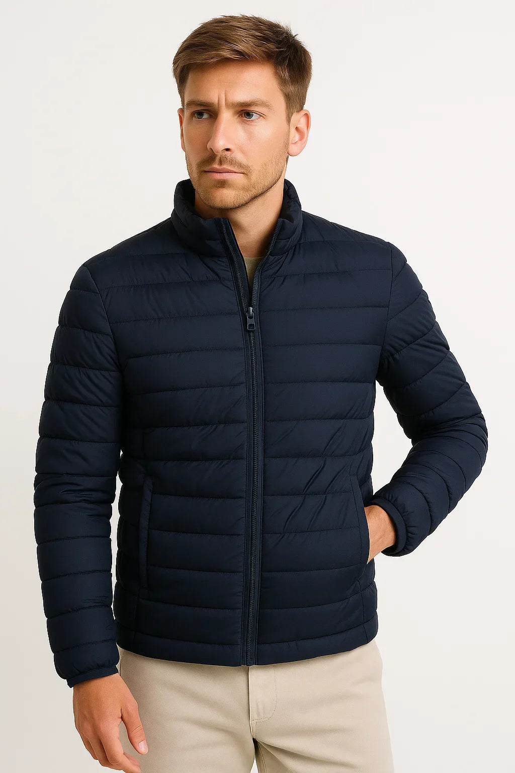 Maison Lightweight Puffer Jacket | Stand Collar | Quilted Polyester