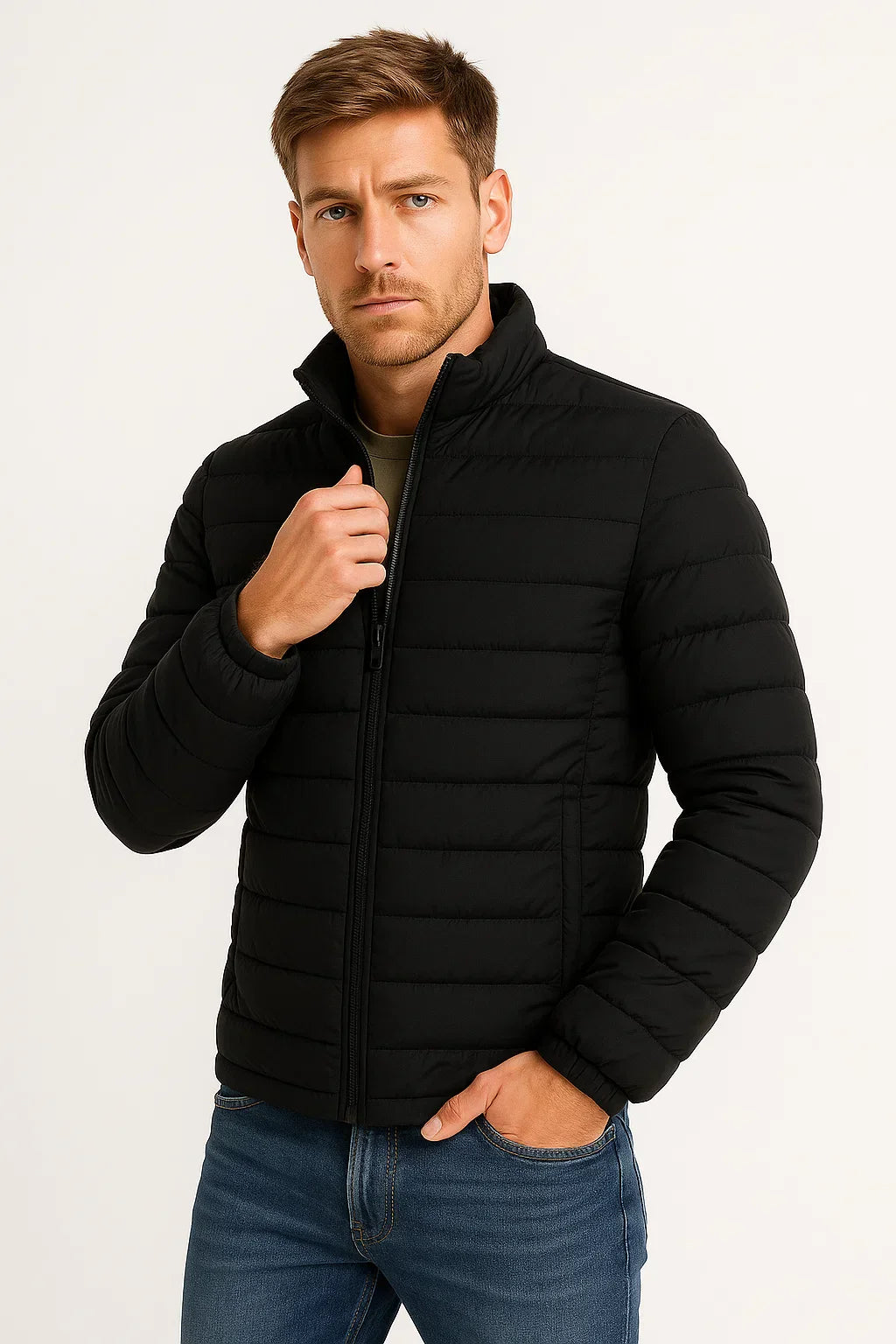 Maison Lightweight Puffer Jacket | Stand Collar | Quilted Polyester