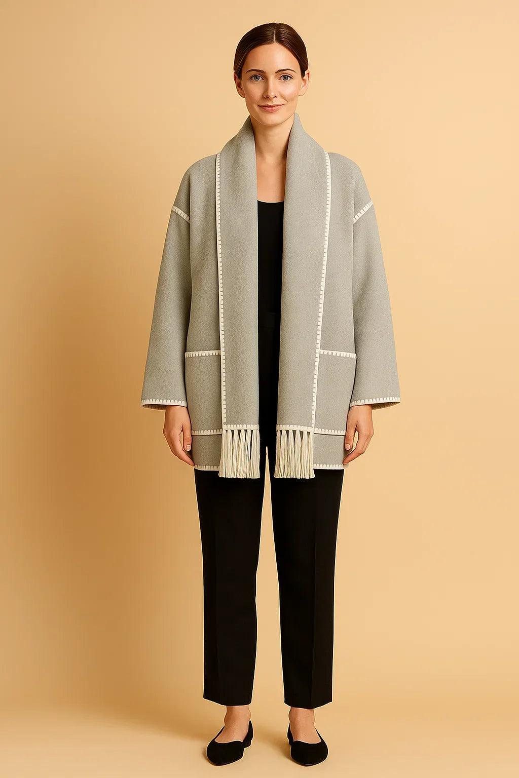 Maison Fringe Detail Coat | Relaxed Fit