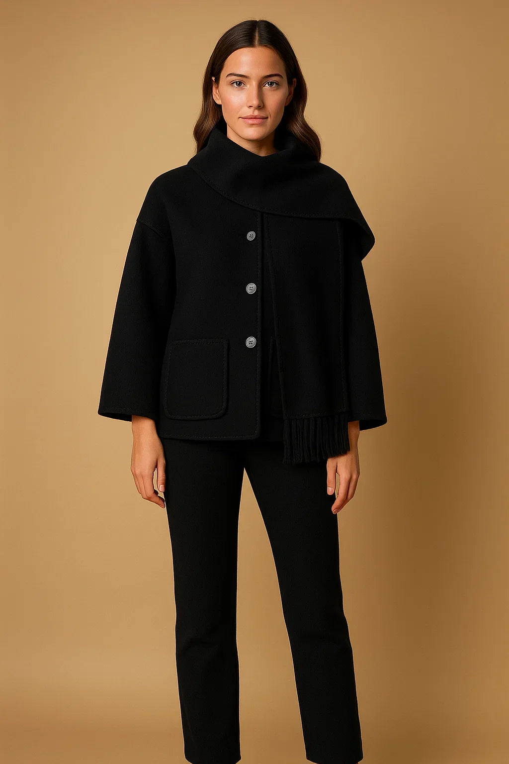 Maison Fringe Detail Coat | Relaxed Fit