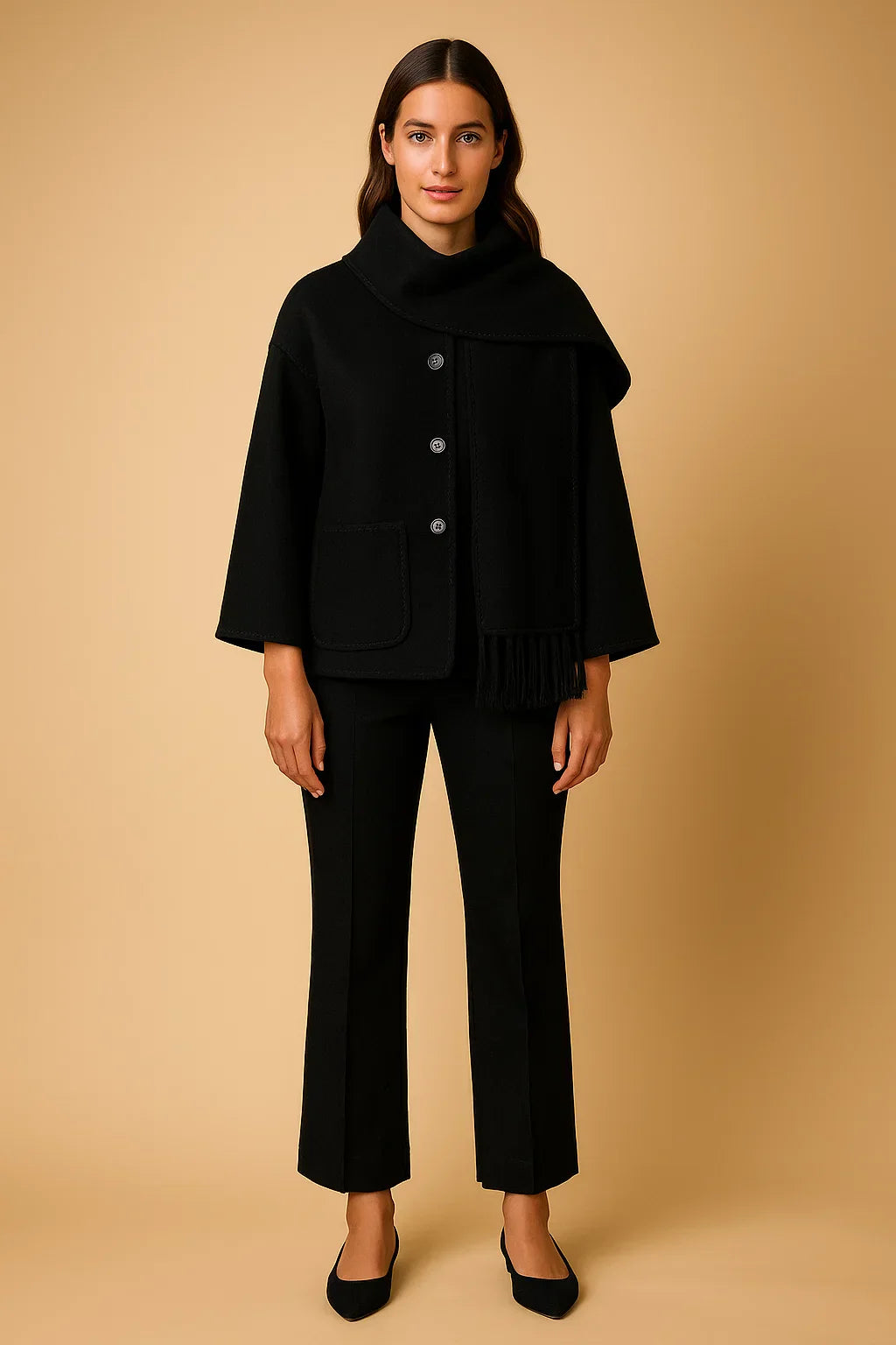 Maison Fringe Detail Coat | Relaxed Fit
