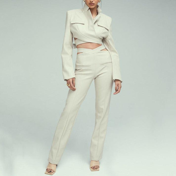KittenAlarm - Atena Crop Top & High Waist Pants Set