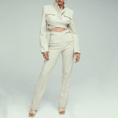 KittenAlarm - Atena Crop Top & High Waist Pants Set