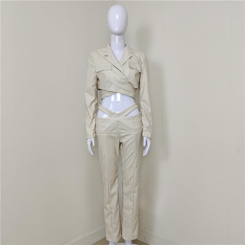 KittenAlarm - Atena Crop Top & High Waist Pants Set