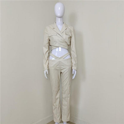 KittenAlarm - Atena Crop Top & High Waist Pants Set