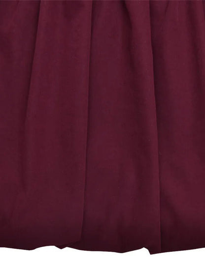 Mock Neck Long Sleeve Bubble Hem Fit and Flare Mini Dress