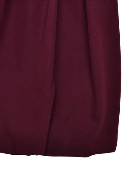 Mock Neck Long Sleeve Bubble Hem Fit and Flare Mini Dress