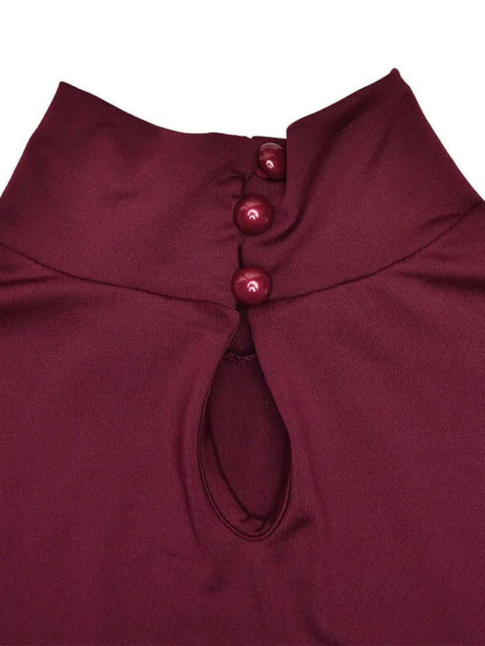 Mock Neck Long Sleeve Bubble Hem Fit and Flare Mini Dress