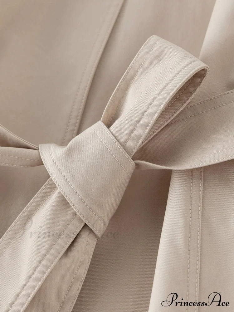 Autumn Extra Long Flowy Oversized Casual Belt Double Breasted Loose Korean Fashion Stylish Coat