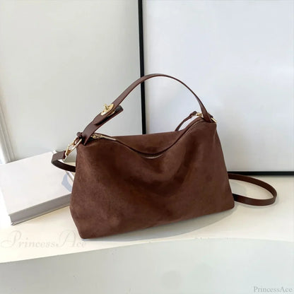 Autumn Winter Matte Suede Cow Leather Handbag