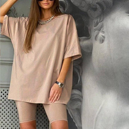 KittenAlarm - Avena Solid Oversize Shirt & Cycling Set