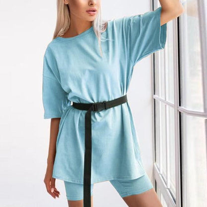 KittenAlarm - Avena Solid Oversize Shirt & Cycling Set