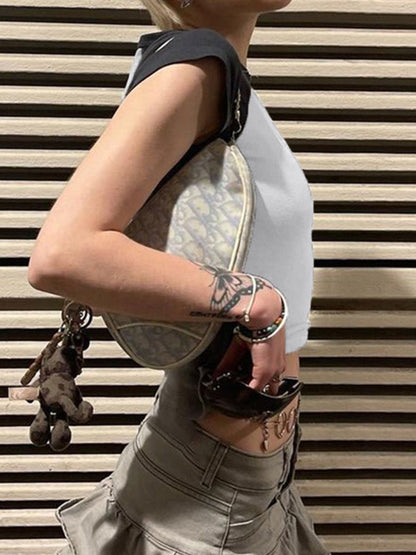 Street Spider Raglan Sleeve Cropped Top