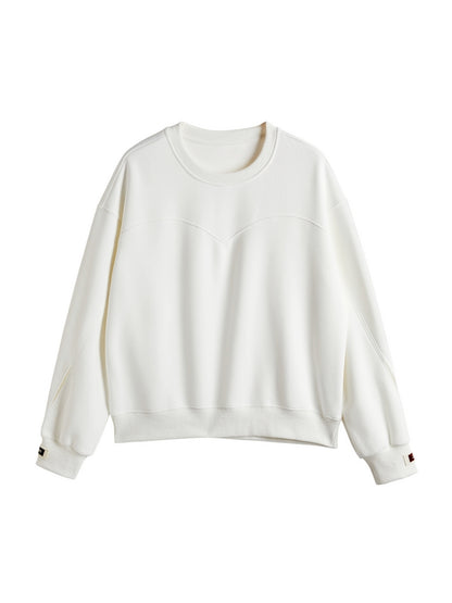 Solid Color Sleeve Embellished Oversized Hoodie