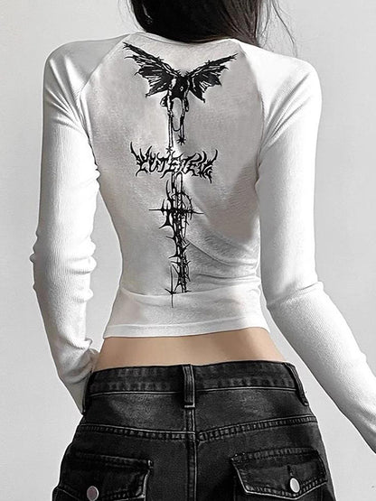 Wings Print Long Sleeve Knits