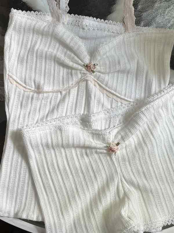 Lace Patchwork Pleated Two Piece
