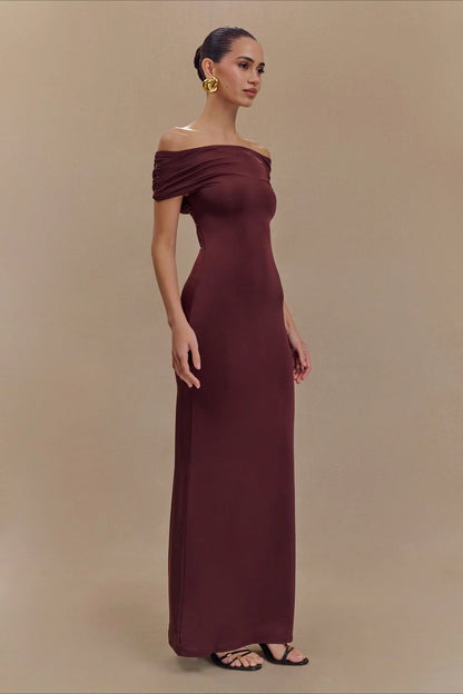 Bodycon Off Shoulder Backless Midi Dress