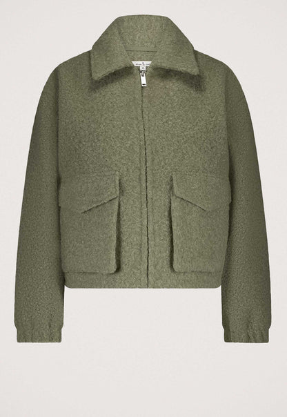 Cropped Textured Jacket | Zip Front | Utility Pockets | Modern Urban Style