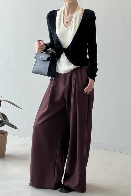 Patchwork Layered Halter Long Sleeve Tee