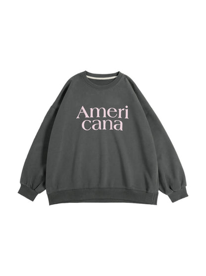 Contrast Color Letter Print Oversized Sweatshirt